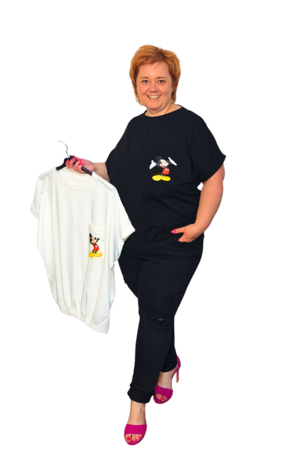 Tričko Mickey - biele a čierne Tričko Mickey - biele a čierne